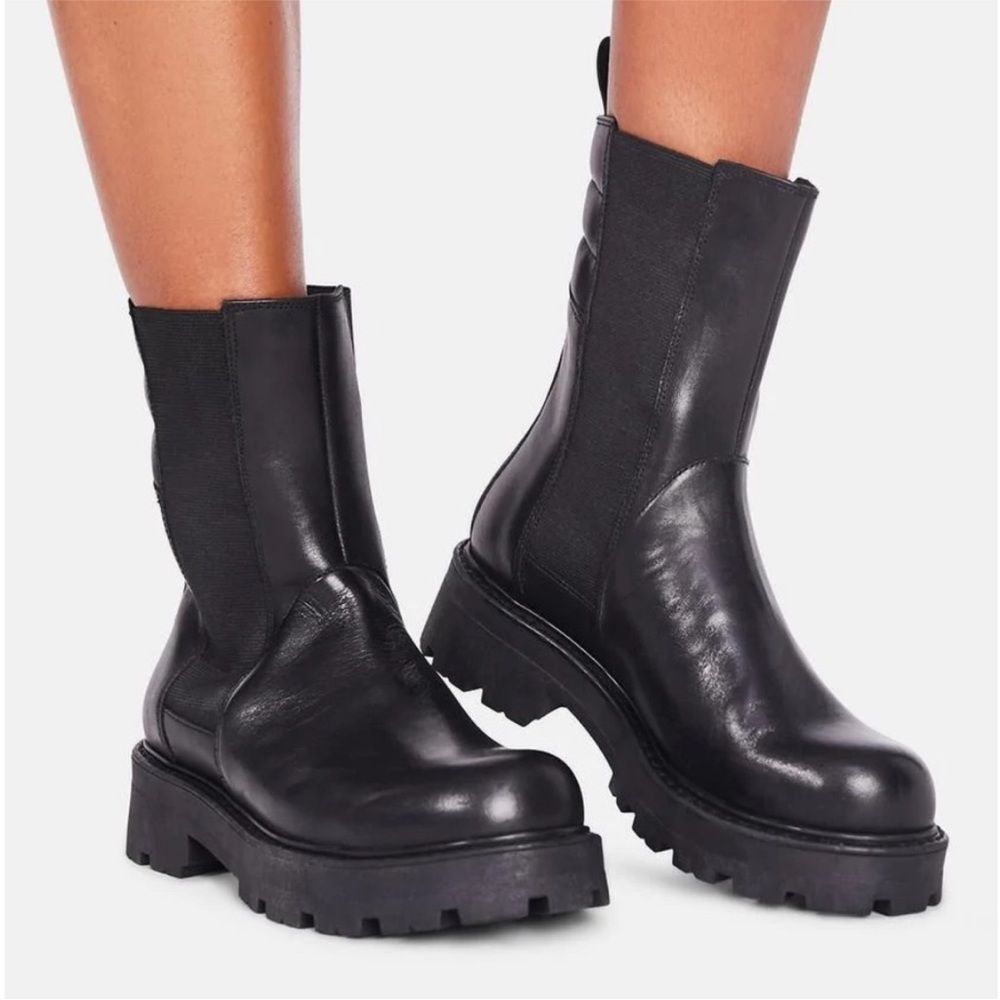 Vagabond Women Cosmo 2.0 Chunky Black Chelsea Boots Size 8US/38 - EUC